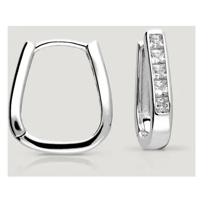 John Greed CANDY Cane Silver Handbag CZ Hoop Earrings For Women