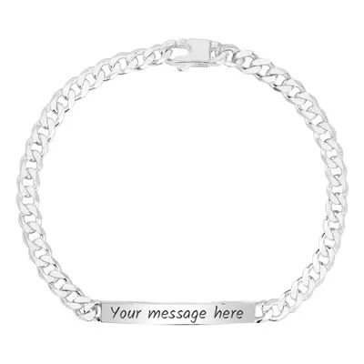 John Greed Signature Silver Light Chamfered Curb ID Bracelet