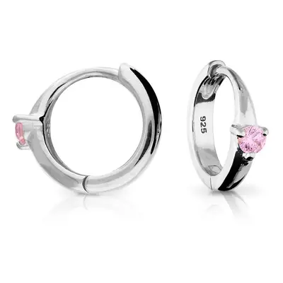 John Greed Signature Silver October Birthstone Huggie Hoop Earrings For Women