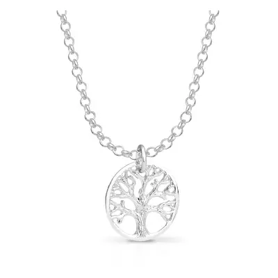 John Greed Signature Silver Textured Tree of Life Necklace For Women