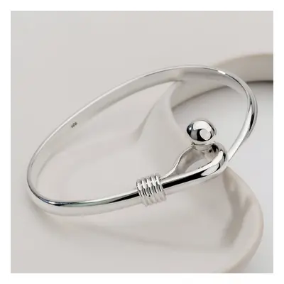 John Greed Signature Silver Ball Hook-in Bangle For Women