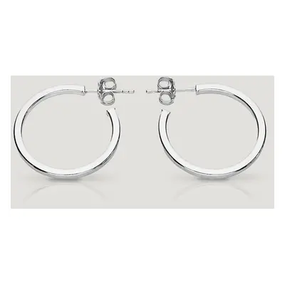 John Greed CANDY Cane Silver Tube Hoop Earrings For Women