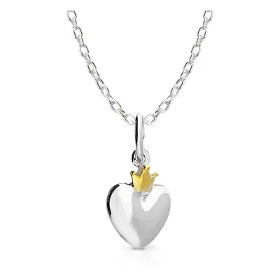 John Greed Signature Children's Silver & Gold Princess Heart Necklace For Women