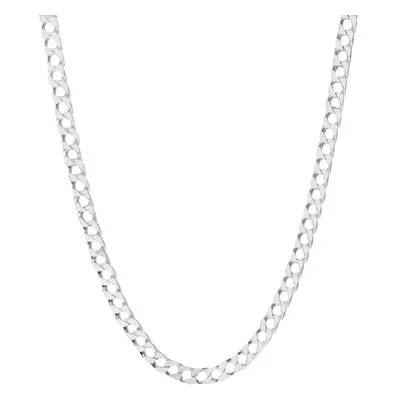 John Greed Signature Silver Square Curb Chain Necklace