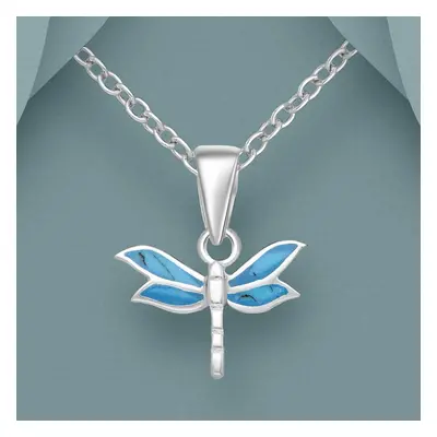 John Greed Tempest Meadow Silver Turquoise Dragonfly Necklace For Women