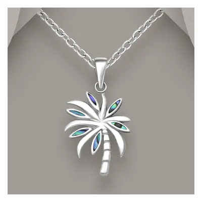 John Greed Tempest Serre Silver Abalone Palm Tree Necklace For Women