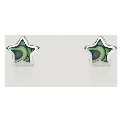 John Greed CANDY Sky Silver Paua Shell Star Stud Earrings For Women