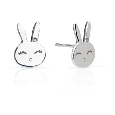 John Greed Signature Silver Bunny Stud Earrings For Women