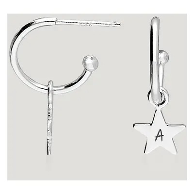 John Greed CANDY Sky Silver Star Open Hoop Earrings For Women