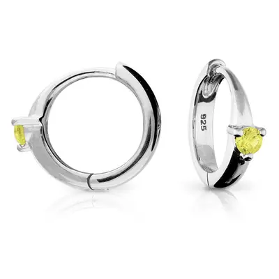 John Greed Signature Silver November Birthstone Huggie Hoop Earrings For Women