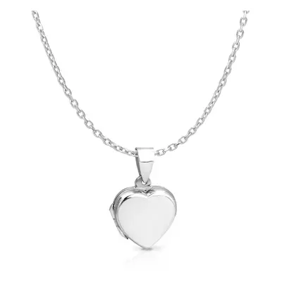 John Greed Signature Silver Small Heart Locket Necklace For Women