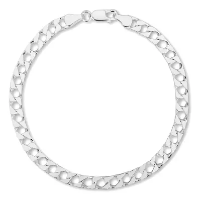 John Greed Signature Silver Square Curb Chain Bracelet