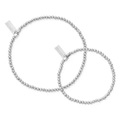 ChloBo Silver Adult & Child Slim Round Bracelet Set