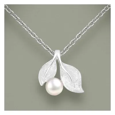 John Greed Tempest Wald Silver Freshwater Pearl Leaf Necklace For Women