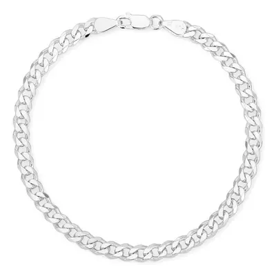 John Greed Signature Silver Light Flat Curb Chain Bracelet