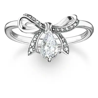 THOMAS SABO Silver Drop Zirconia Bow Ring For Women