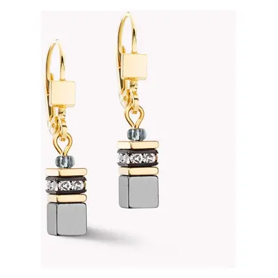 Coeur De Lion Graduated GEOCUBE Earrings Gold Grey Crystal For Women