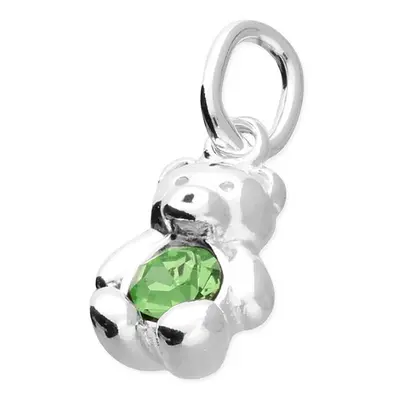 John Greed Signature Children's Silver August Birthstone Crystal Bear Pendant Charm For Women