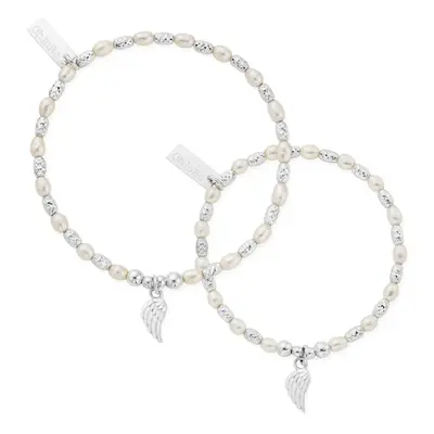 ChloBo Silver Adult & Child Forever & Always Pearl Bracelet Set For Women