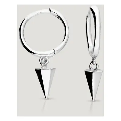 John Greed CANDY Kite Silver Spike Drop Hoop Earrings For Women