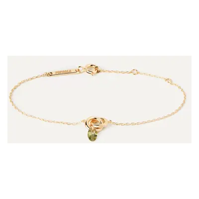 PDPAOLA Gold Plated Green Lily Bracelet For Women