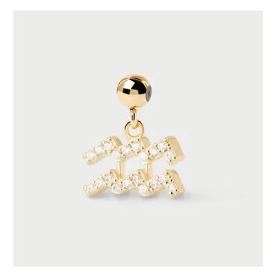 PDPAOLA Gold Plated Aquarius Zodiac Charm For Women