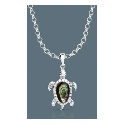 John Greed Tempest Cove Silver Abalone Turtle Necklace For Women