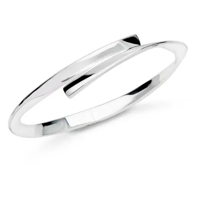 John Greed Signature Silver Twisted Crossover Bangle For Women