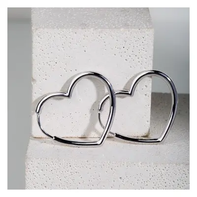 John Greed CANDY Love Silver Open Heart Hoop Earrings For Women