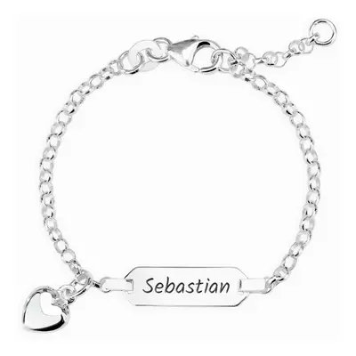 John Greed Signature Children's Silver Heart ID Bracelet For Women