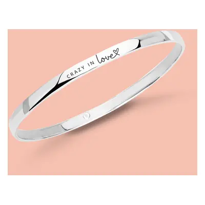 John Greed Portrait Identity Silver Crazy in Love 4mm Classic Bangle For Women