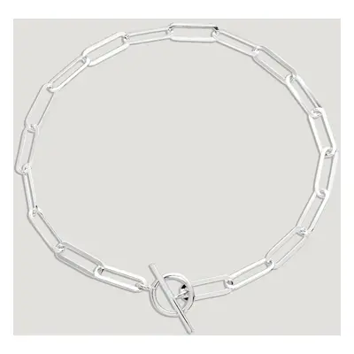 John Greed CANDY Cane Silver Flattened Open Oval T-Bar Bracelet For Women