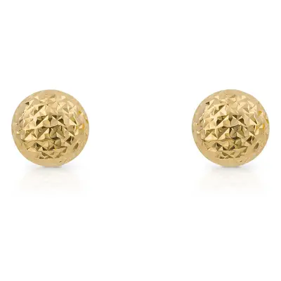 Fine Jewellery by John Greed 9ct Gold Textured Ball Stud Earrings For Women