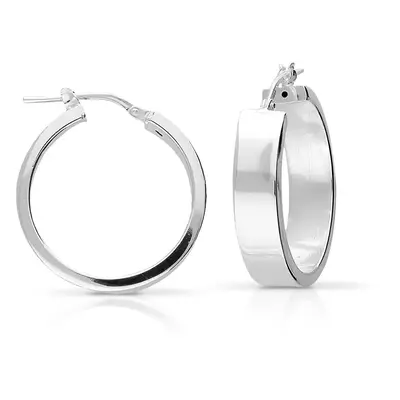 John Greed Signature Silver Chunky Simple Hoop Earrings For Women