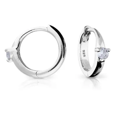 John Greed Signature Silver March Birthstone Huggie Hoop Earrings For Women