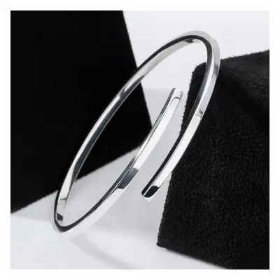 John Greed Signature Silver Crossover Bangle For Women