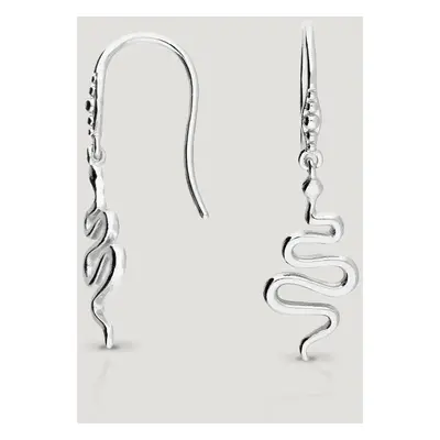 John Greed CANDY Desert Silver Swirly Snake Drop Earrings For Women