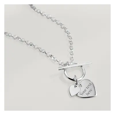 John Greed CANDY Love Silver Two Hearts T-Bar Necklace For Women