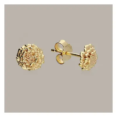 John Greed Tempest Gold Plated Silver October Birth Flower Marigold Stud Earrings For Women