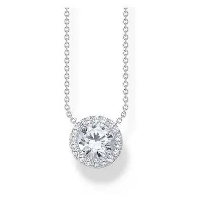 THOMAS SABO Silver White Zirconia Halo Necklace For Women