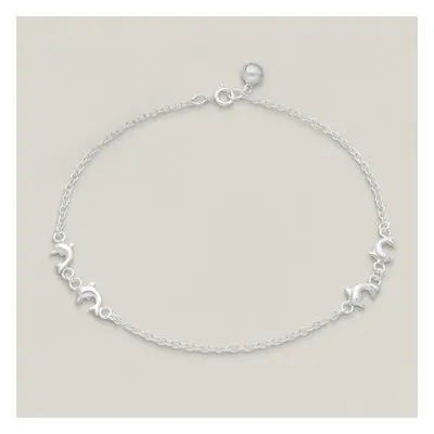 John Greed Tempest Cove Silver Dolphin Chain Anklet For Women