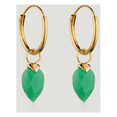 John Greed CANDY Kite Gold Plated Silver August Birthstone Chalcedony Hoop Earrings For Women