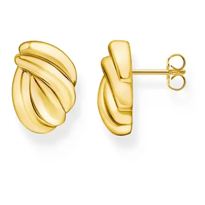 THOMAS SABO Gold Plated Organic Shapes Twisted Stud Earrings For Women