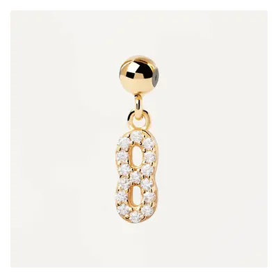 PDPAOLA Gold Plated Number 8 Charm For Women