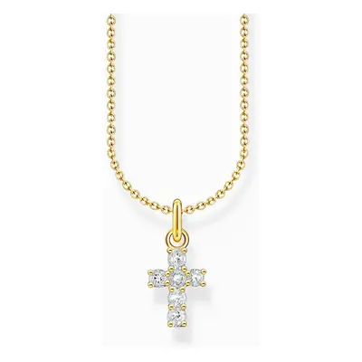 THOMAS SABO Gold Plated CZ Cross Necklace