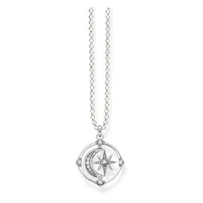 THOMAS SABO Silver Vintage Moon & Star Necklace For Women