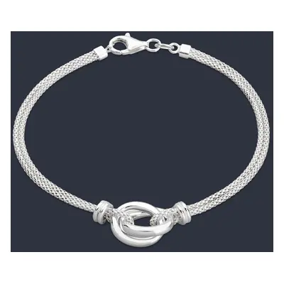 John Greed Portrait Muse Silver Entwined Knotted Rings Double Chain Bracelet For Women