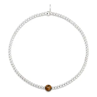 John Greed Signature Silver Tiger's Eye November Birthstone IMERAKI Bracelet For Women