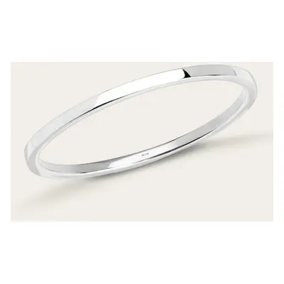 John Greed Portrait Identity Silver 4mm Flat Closed Bangle For Women