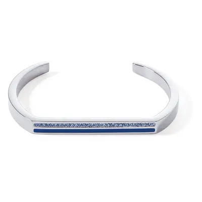 Coeur De Lion Elegance Bangle Cuff Square Stripes Blue For Women